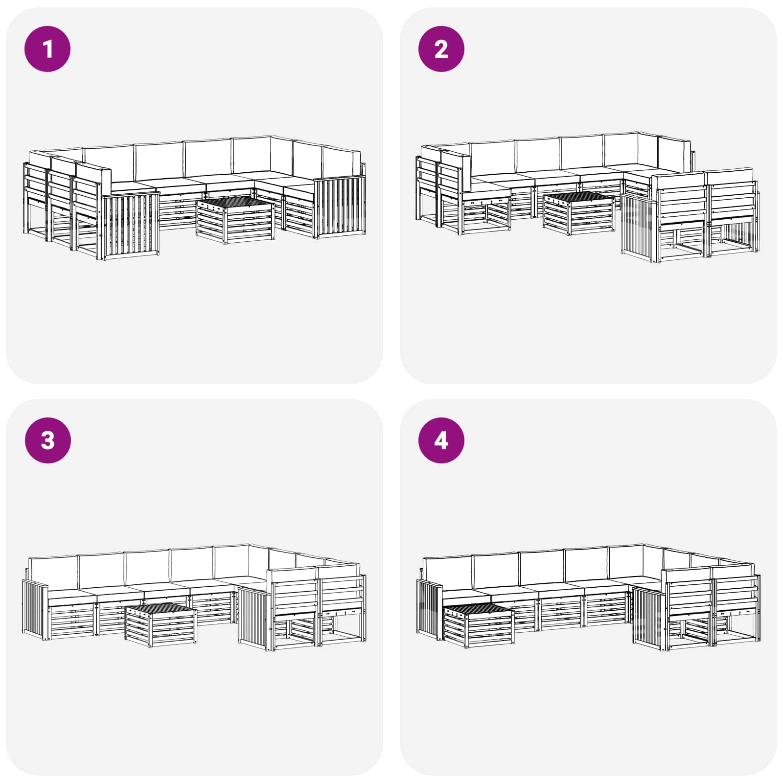 Setovi sofa 10 pcs Prirodna i krem Čvrsto drvo akacije