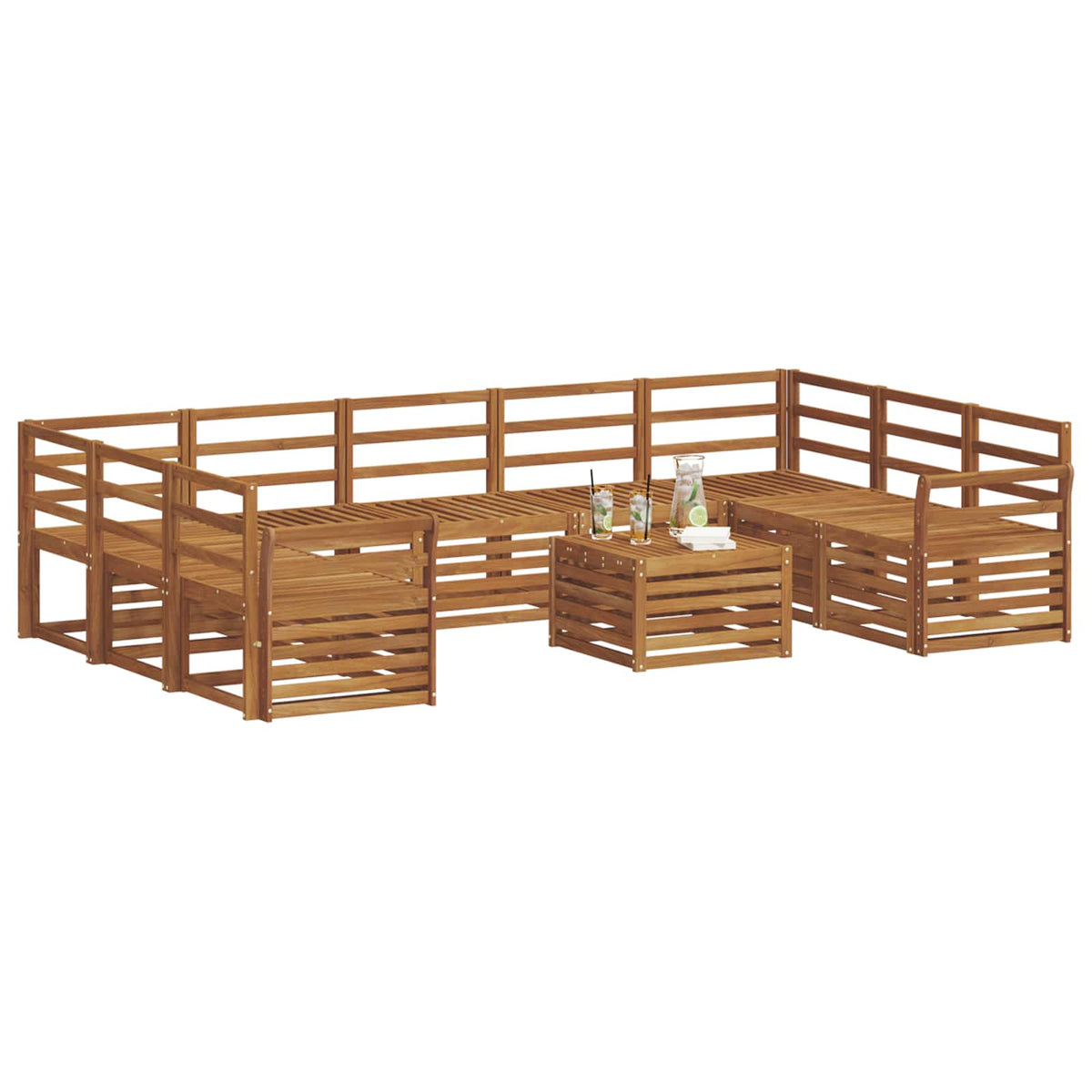 Set vanjskih sofa 10 kom. Prirodna