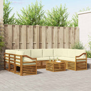 Set vanjskih sofa 10 kom. Prirodna i krem