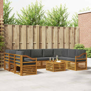 Set vanjskih sofa 10 kom. Prirodna i antracit