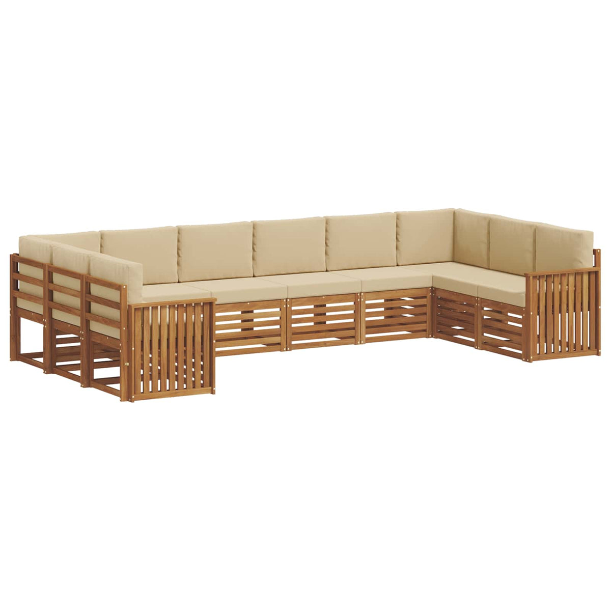 Set vanjskih sofa 10 kom. Prirodna i bež