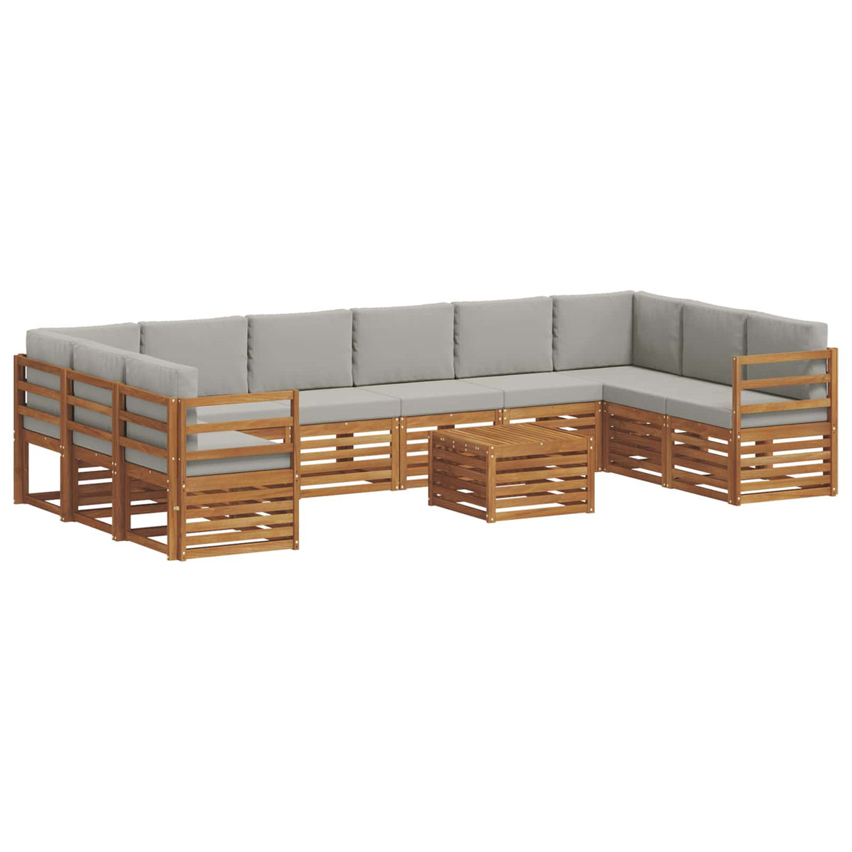 Set vanjskih sofa 11 kom. Prirodna i svijetlo siva