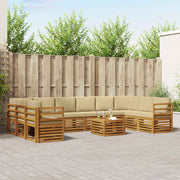 Set vanjskih sofa 11 pcs Prirodna i bež Čvrsto drvo akacije