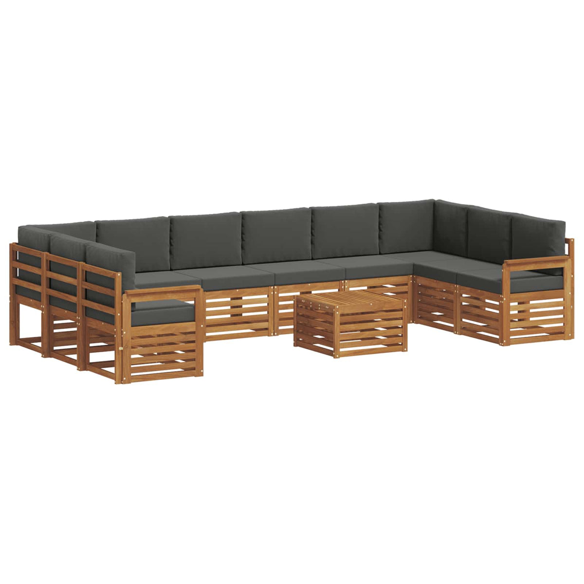 Set vanjskih sofa s jastukom 11 pcs Prirodna i antracit