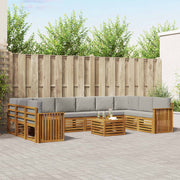 Set vanjskih sofa 11 kom. Prirodna i svijetlo siva