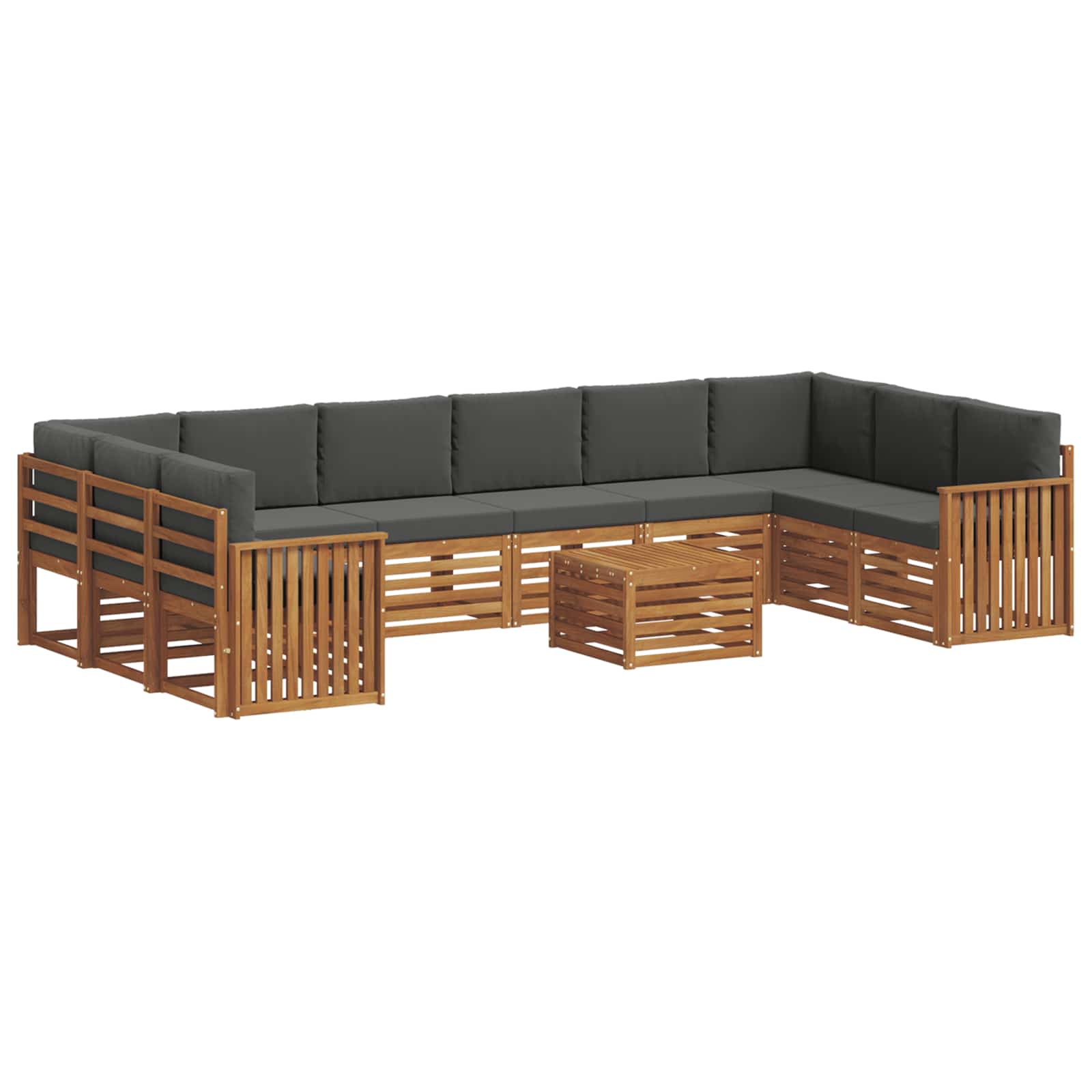 Set vanjskih sofa s jastukom 11 pcs Prirodna i antracit