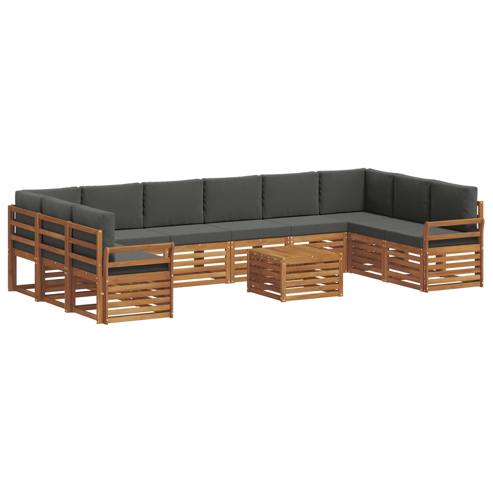 Set vanjskih sofa s jastukom 11 pcs Prirodna i antracit