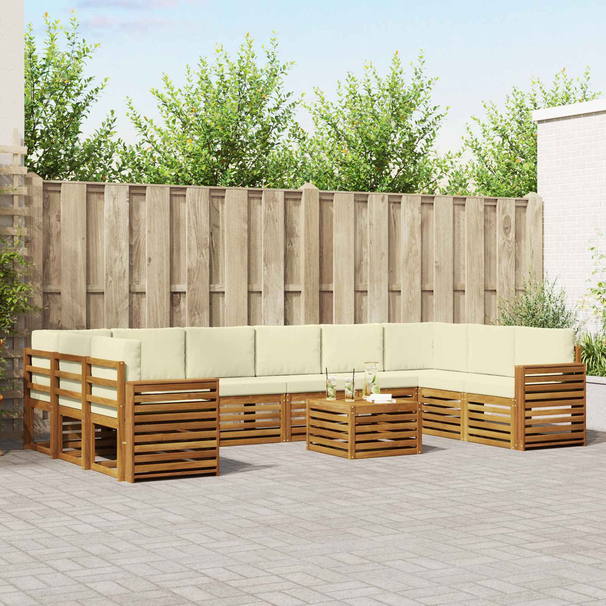 Set vanjskih sofa 11 kom. Prirodna i krem