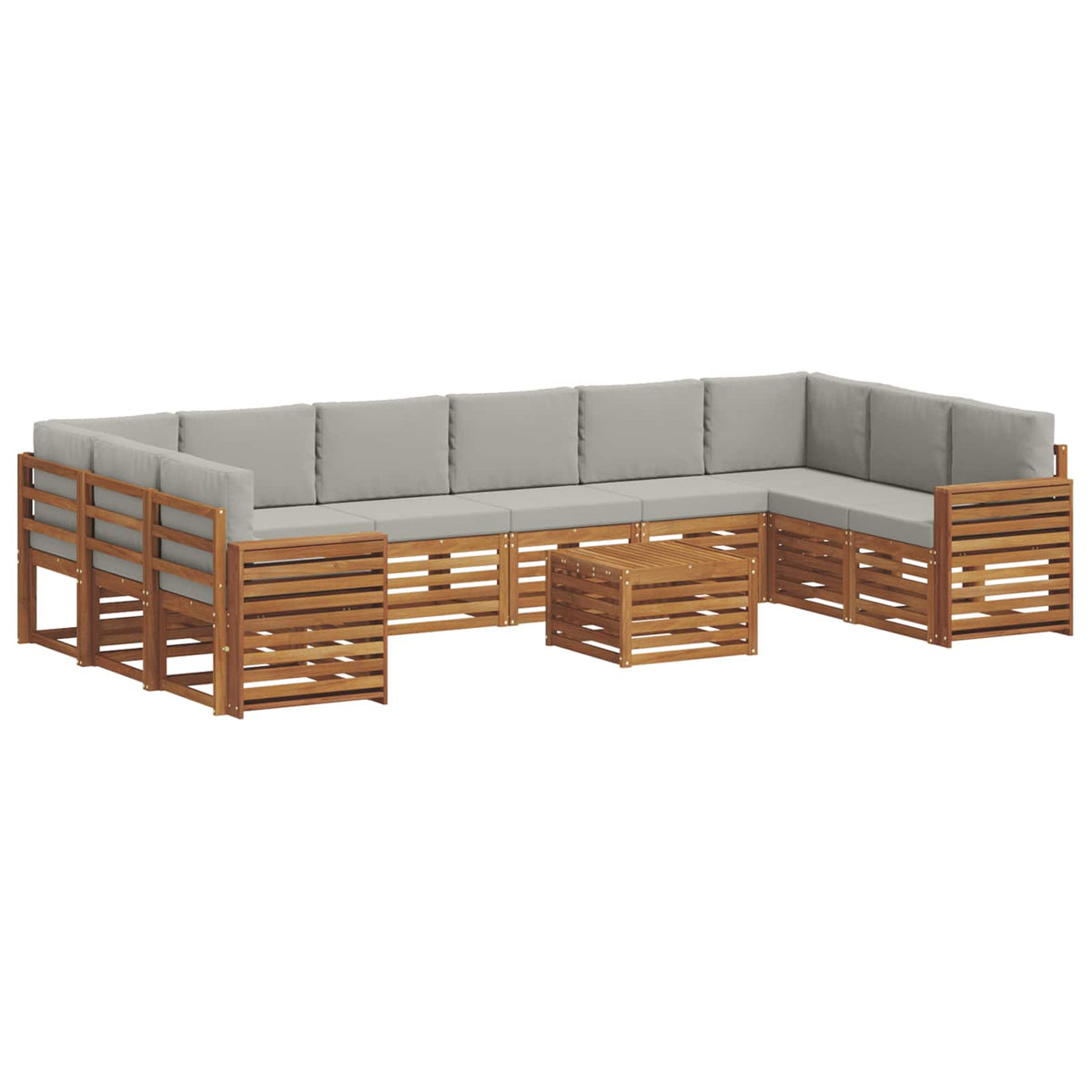 Set vanjskih sofa 11 kom. Prirodna i svijetlo siva