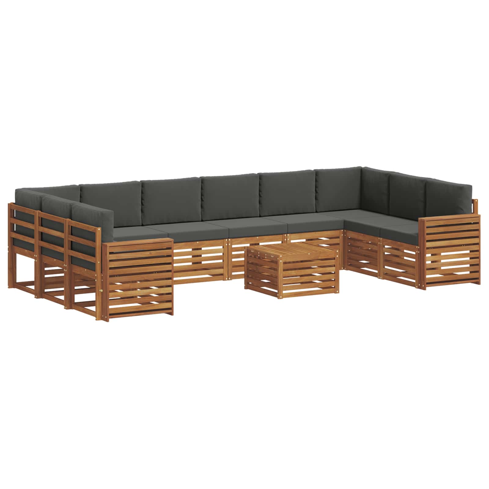 Set vanjskih sofa s jastukom 11 pcs Prirodna i antracit