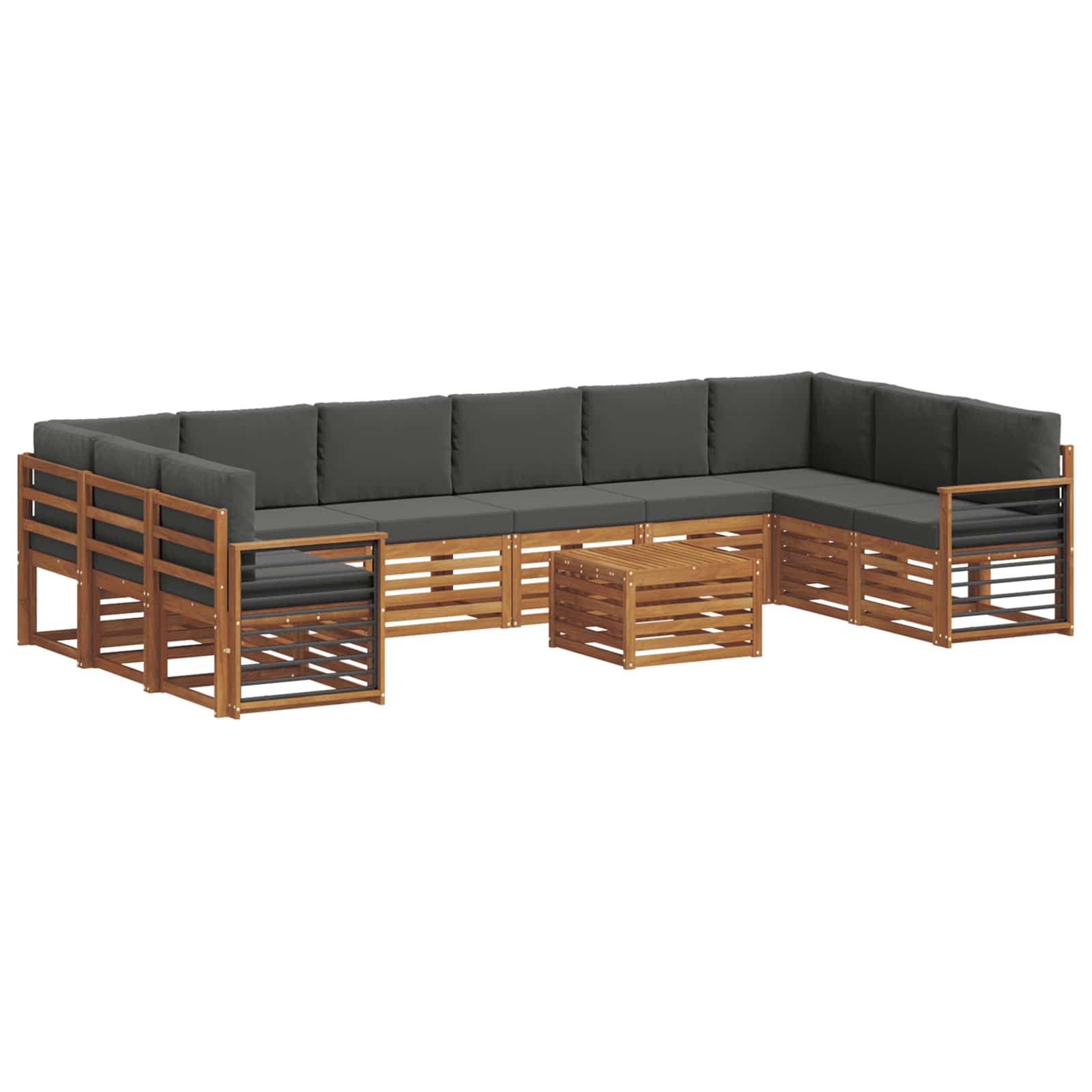 Set vanjskih sofa s jastukom 11 pcs Prirodna i antracit