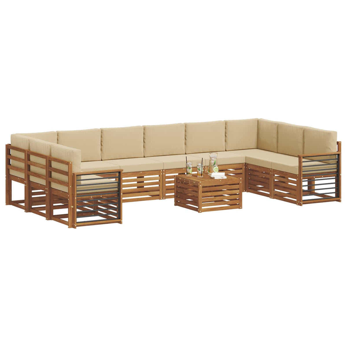 Set vanjskih sofa 11 kom. Prirodna i bež