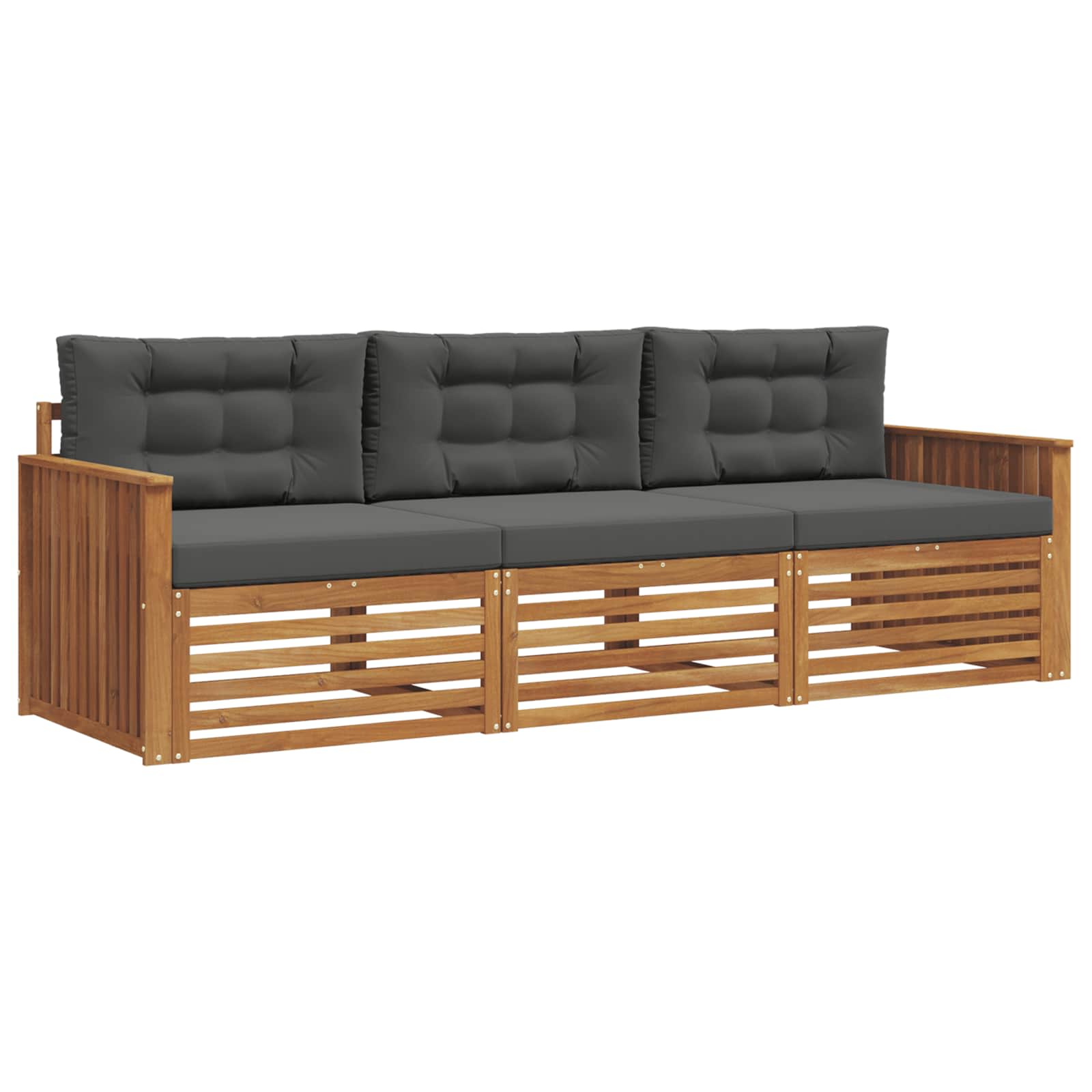Set vanjskih sofa s jastukom 3 pcs Prirodna i antracit