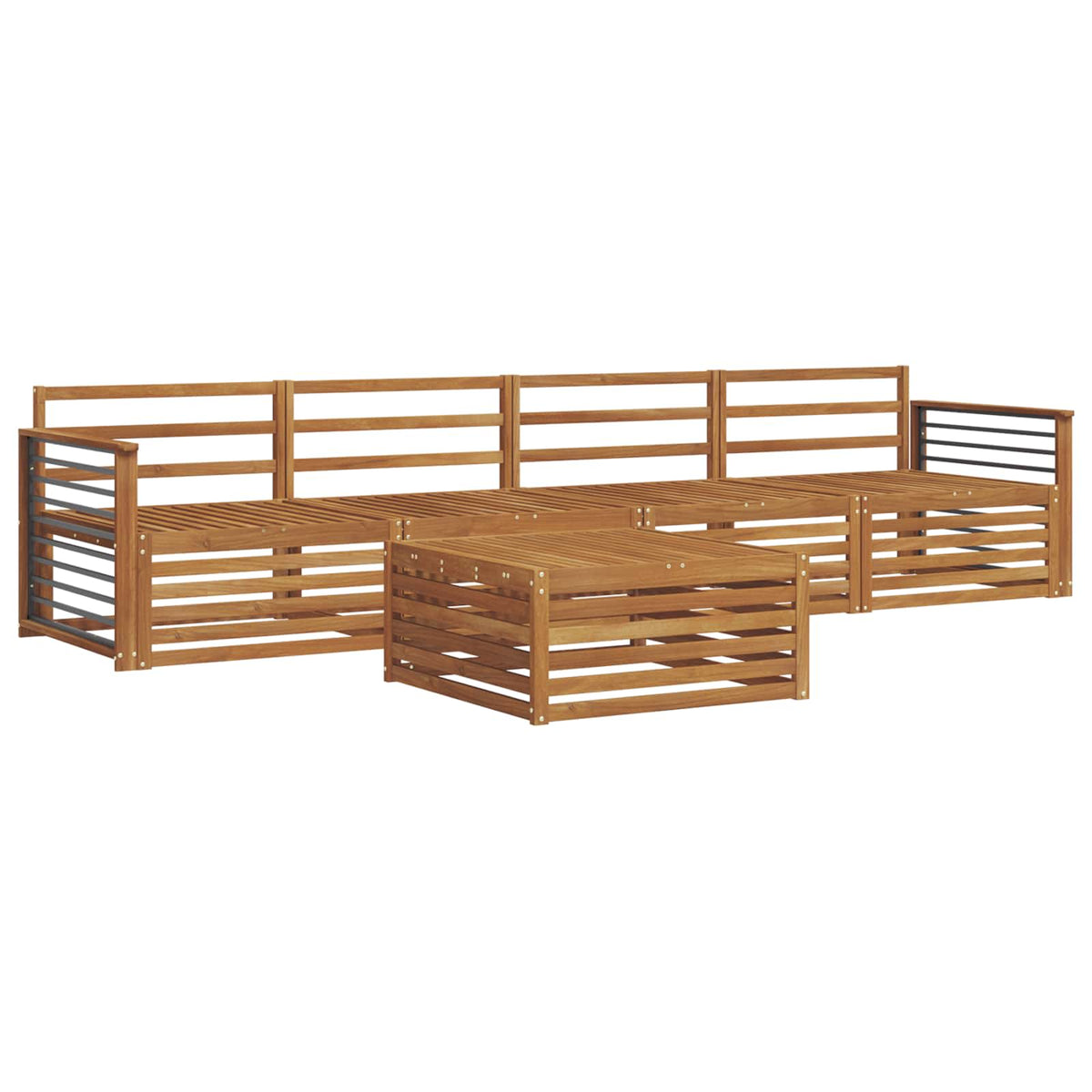 Set vanjskih sofa 5 kom. Prirodna Čvrsto drvo akacije