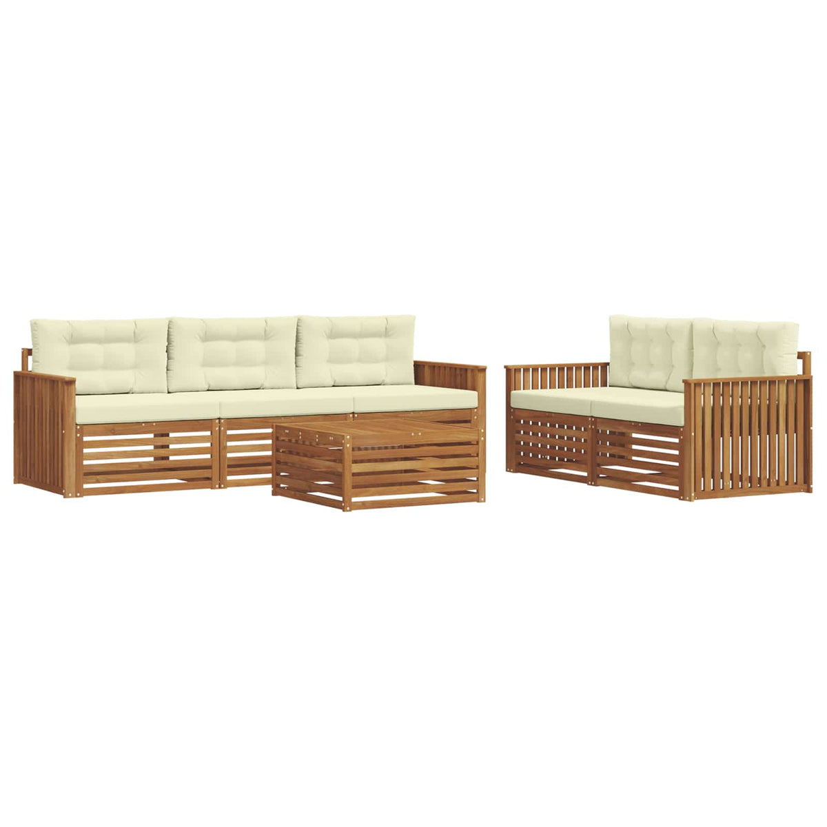 Set vanjskih sofa 6 kom. Prirodna i krem