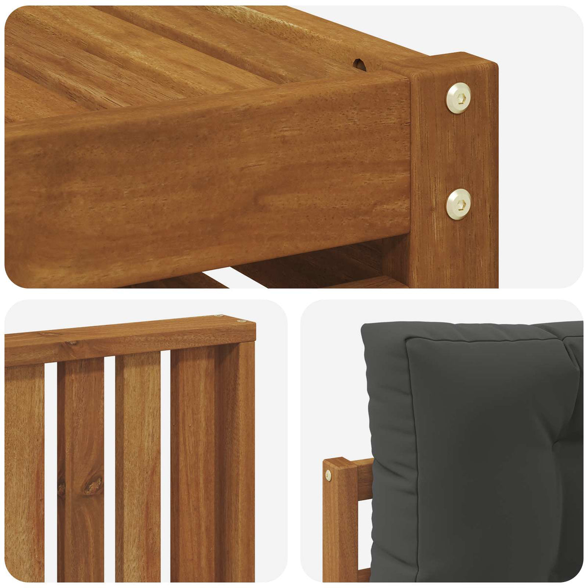 Set vanjskih sofa 6 kom. Prirodna i antracit