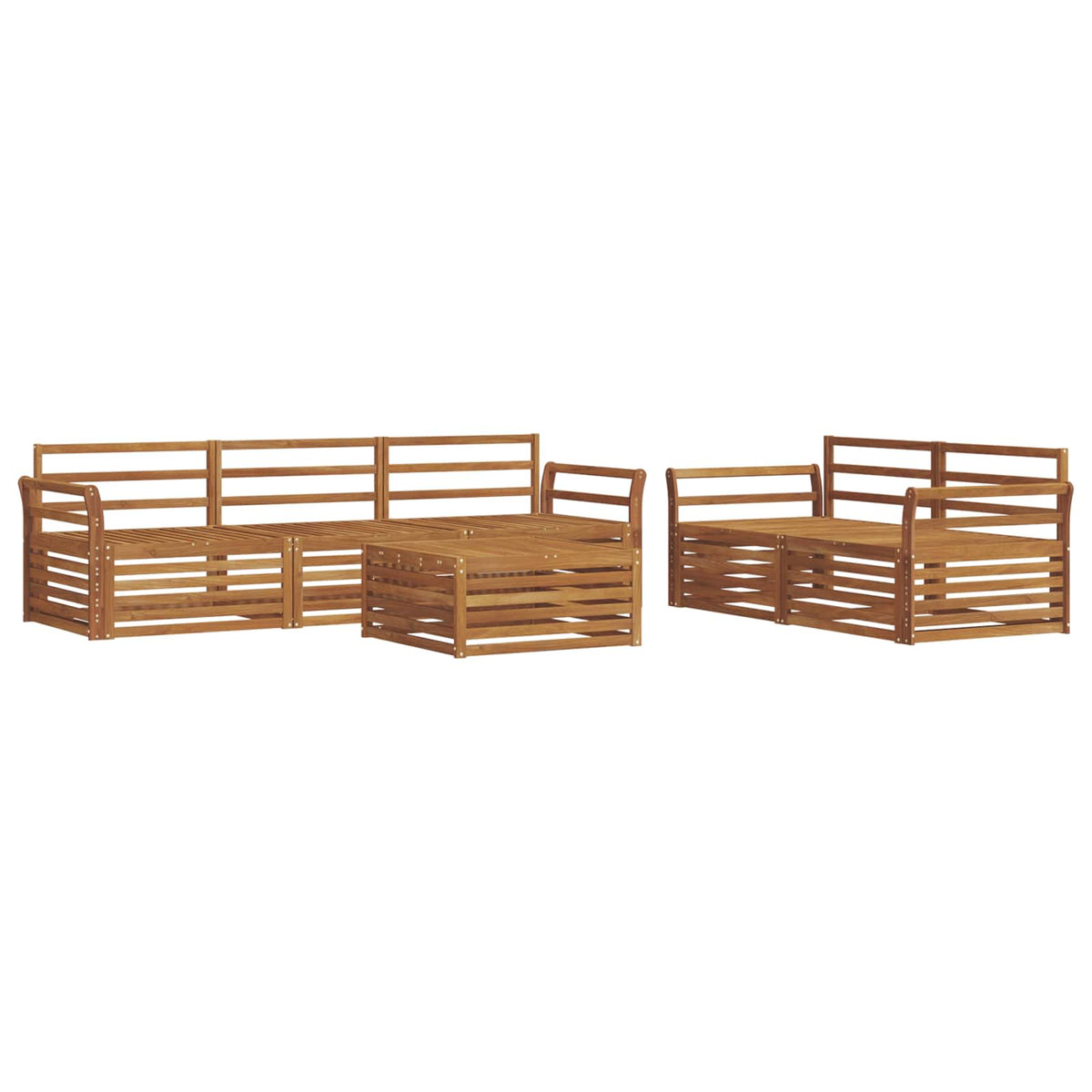 Set vanjskih sofa 6 kom. Prirodna Čvrsto drvo akacije