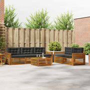 Set vanjskih sofa 6 kom. Prirodna i antracit