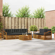 Set vanjskih sofa 6 kom. Prirodna i antracit