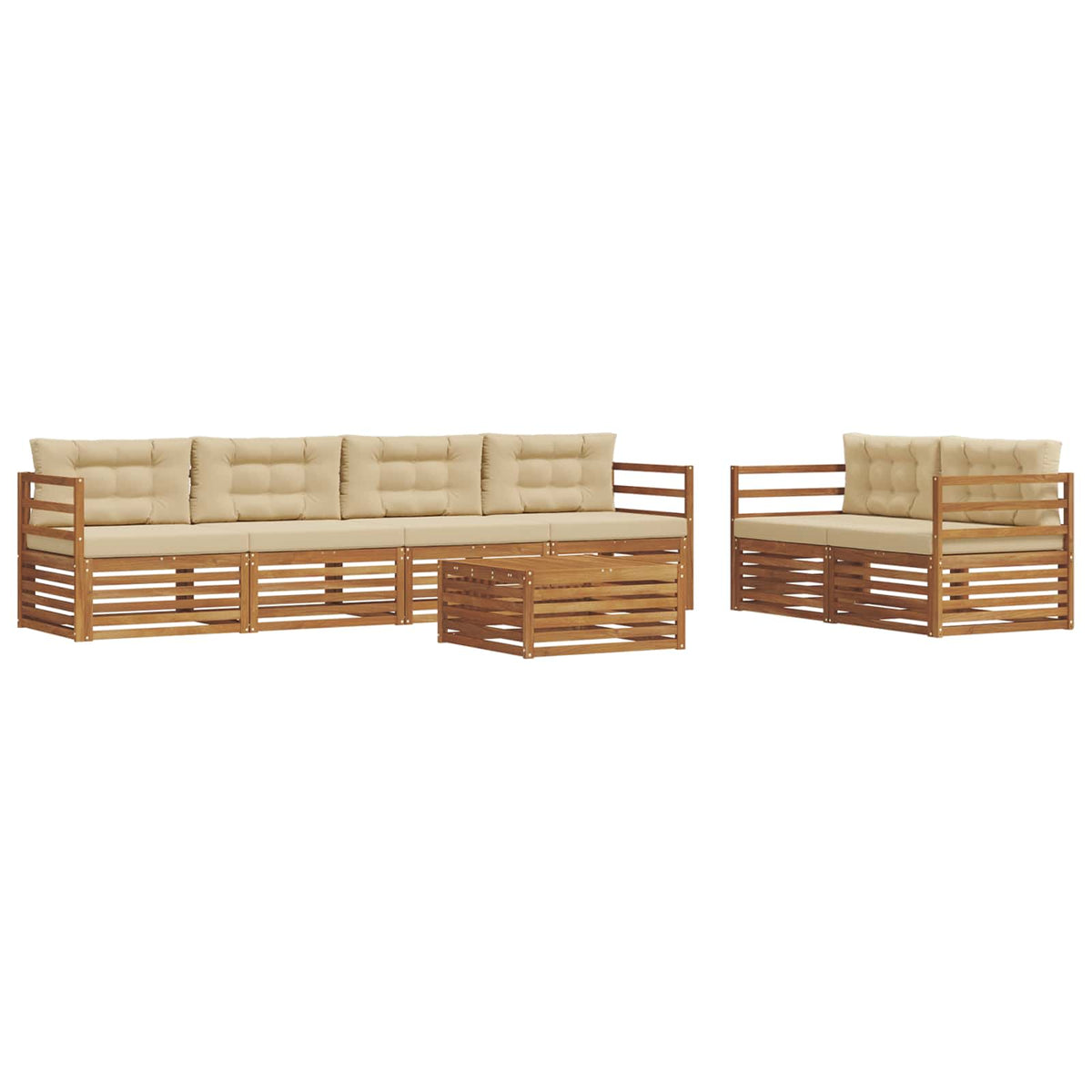Set vanjskih sofa 7 kom. Prirodna i bež