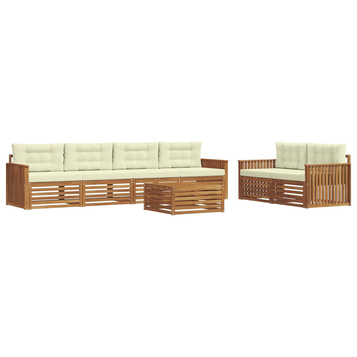 Set vanjskih sofa 7 kom. Prirodna i krem
