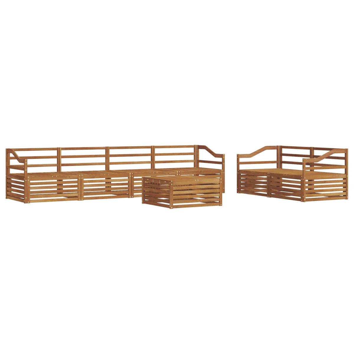Set vanjskih sofa 7 kom. Prirodna Čvrsto drvo akacije