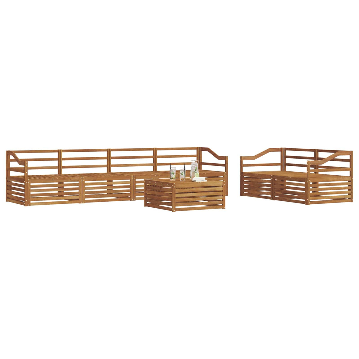 Set vanjskih sofa 7 kom. Prirodna Čvrsto drvo akacije