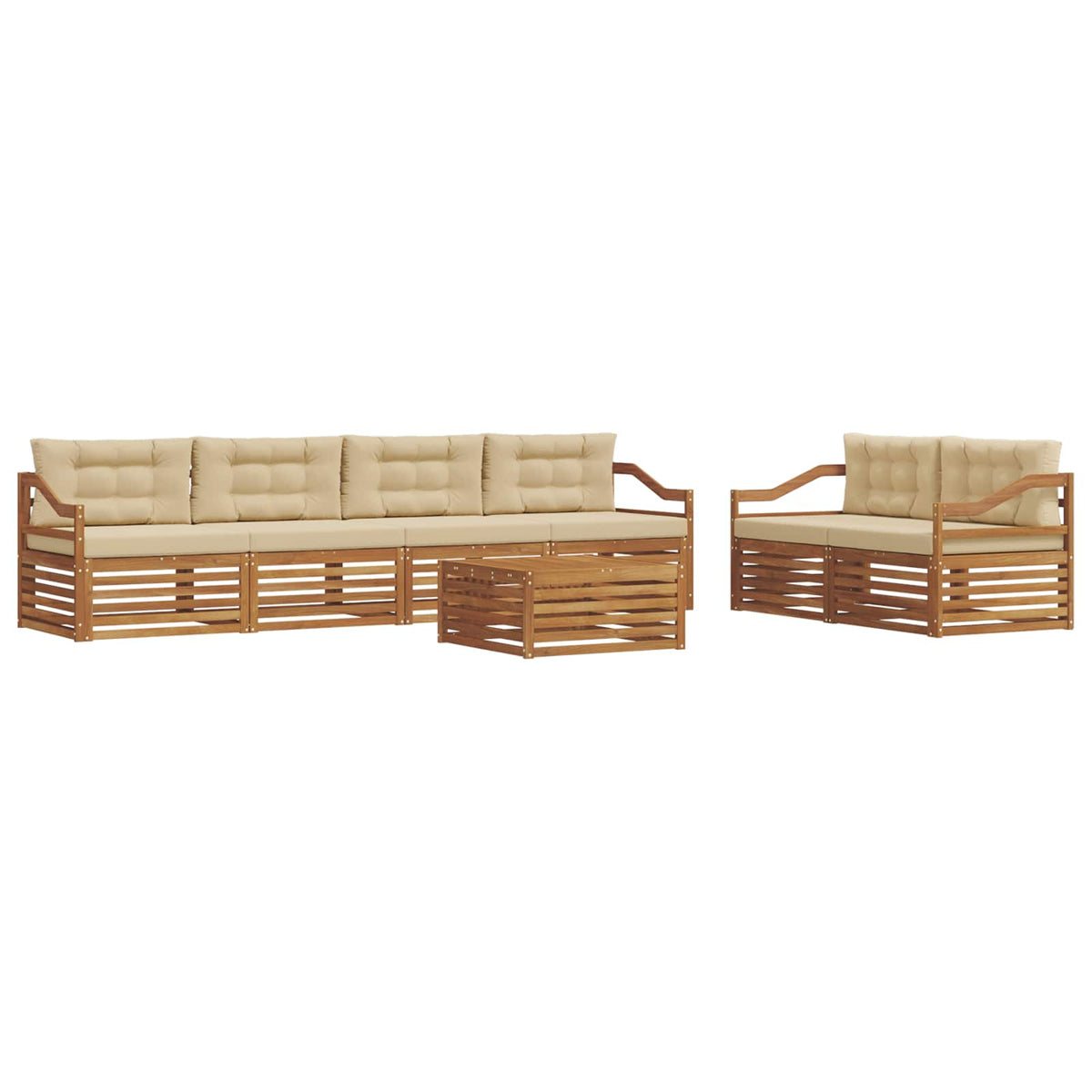 Set vanjskih sofa 7 kom. Prirodna i bež