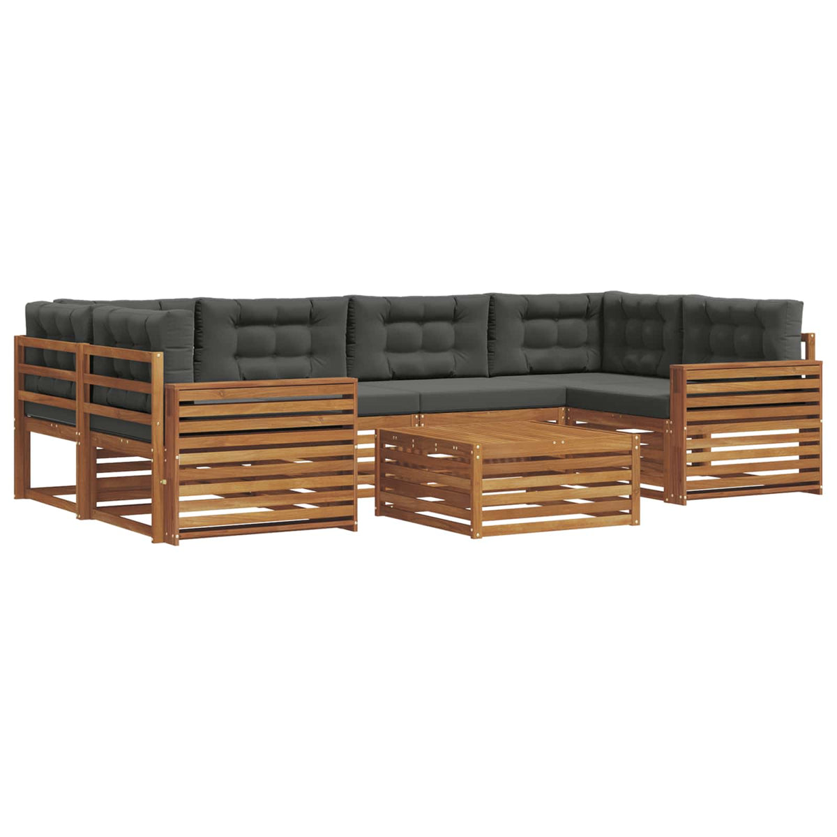 Set vanjskih sofa 7 kom. Prirodna i antracit