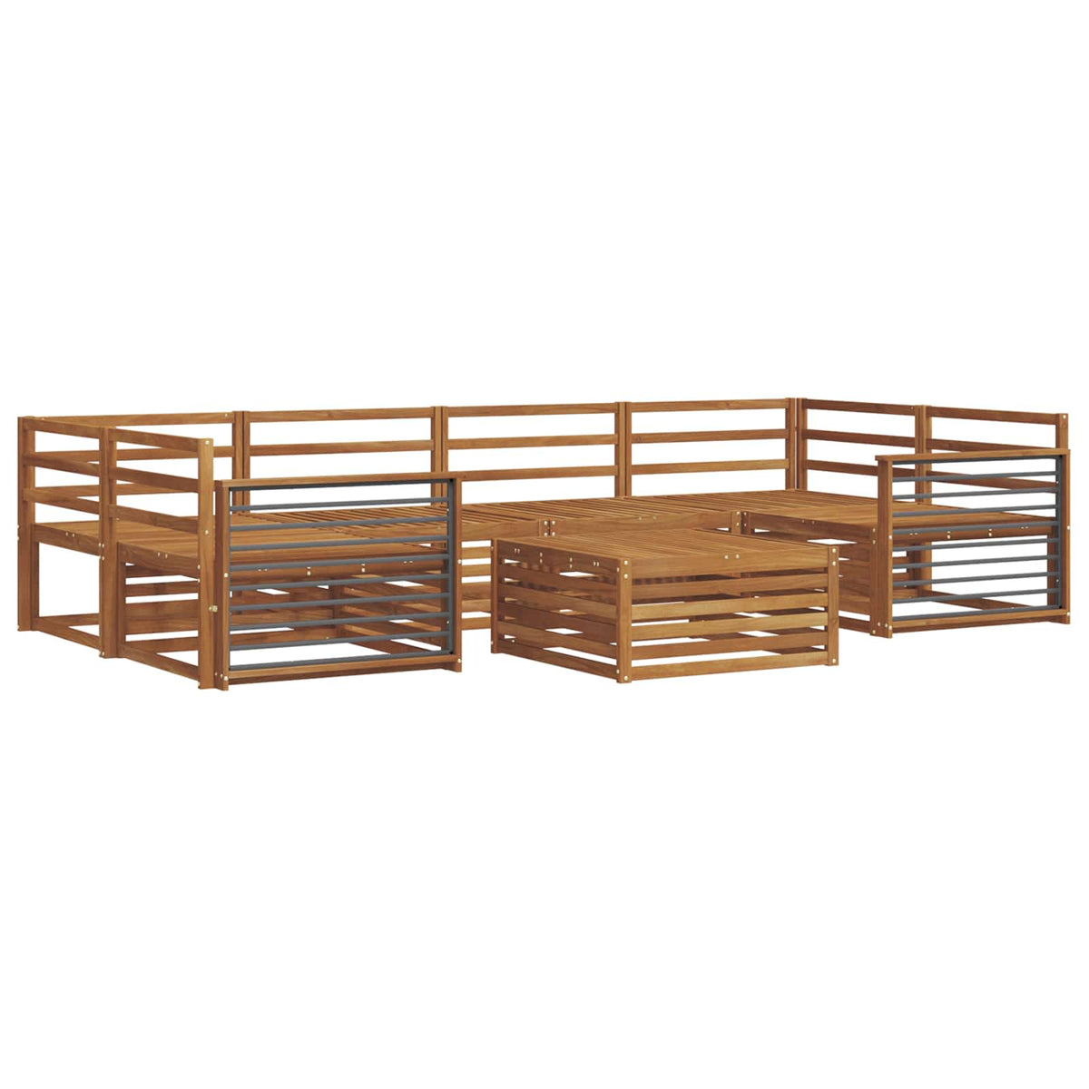 Set vanjskih sofa 7 kom. Prirodna Čvrsto drvo akacije