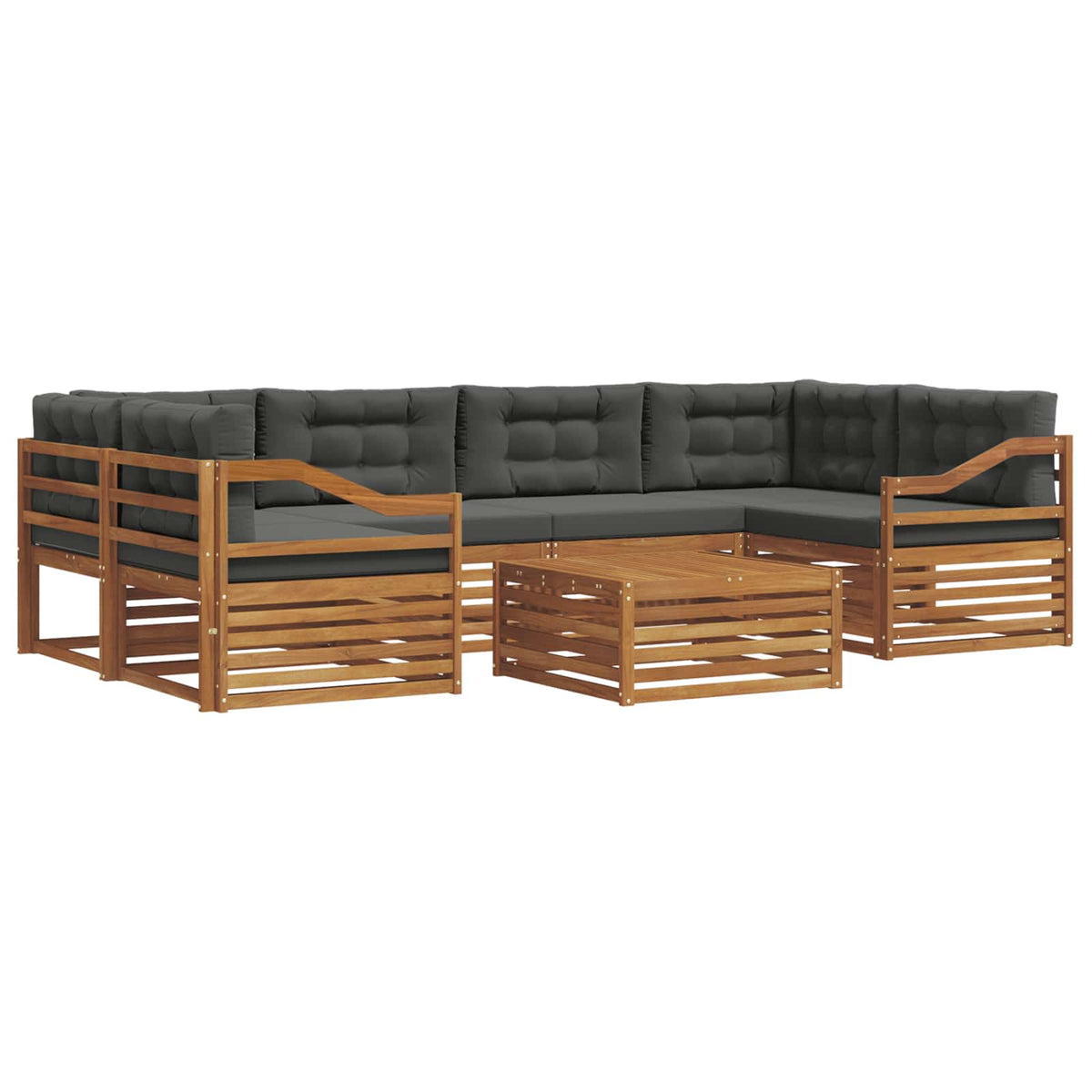 Set vanjskih sofa 7 kom. Prirodna i antracit
