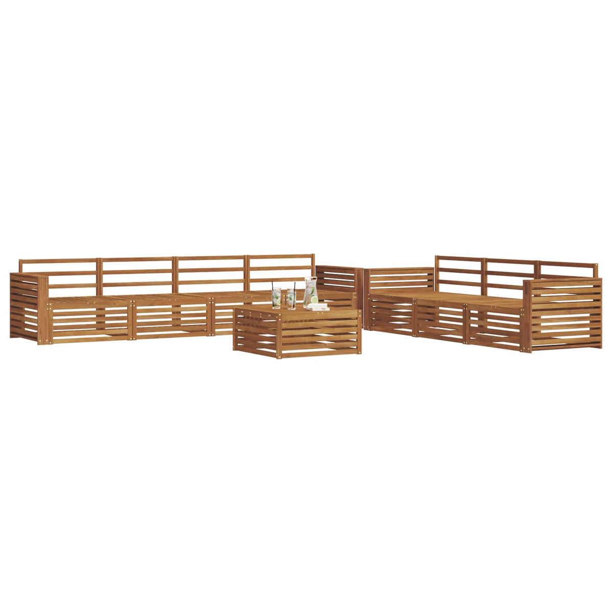 Set vanjskih sofa 8 kom. Prirodna Čvrsto drvo akacije