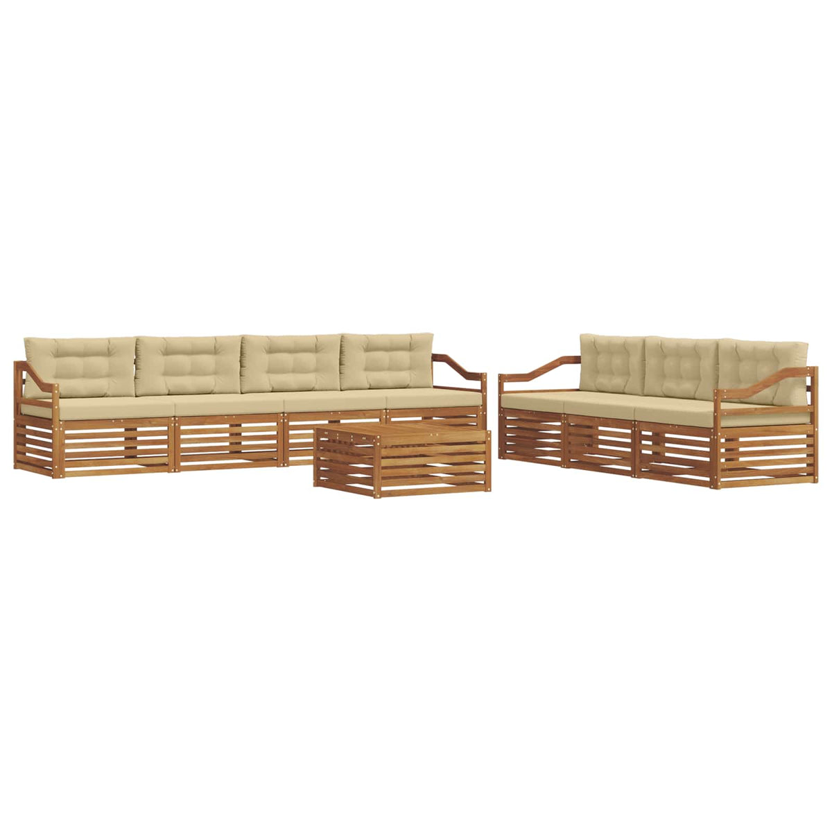 Set vanjskih sofa 8 kom. Prirodna i bež