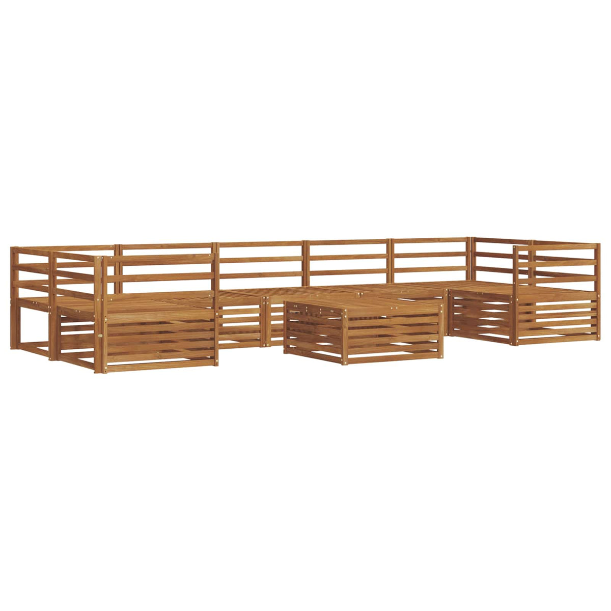Set vanjskih sofa 8 kom. Prirodna Čvrsto drvo akacije