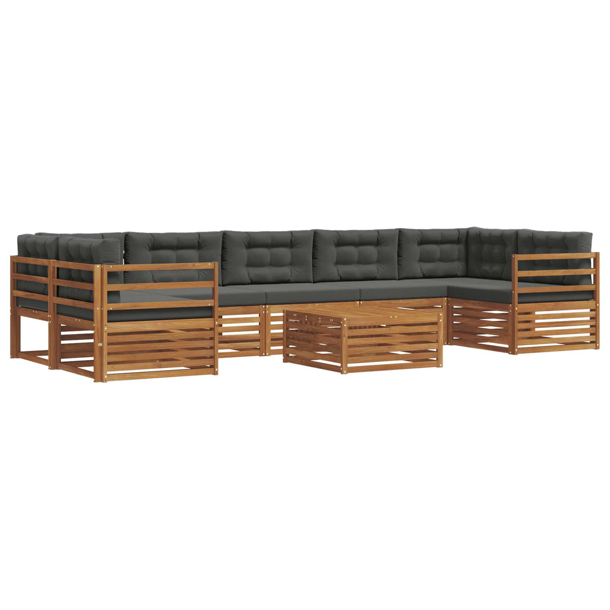 Set vanjskih sofa 8 kom. Prirodna i antracit