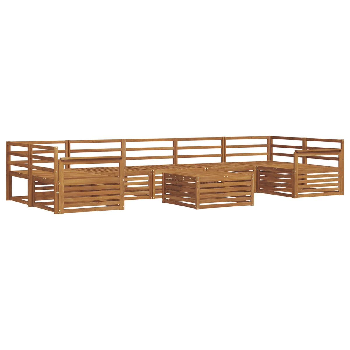 Set vanjskih sofa 8 kom. Prirodna Čvrsto drvo akacije