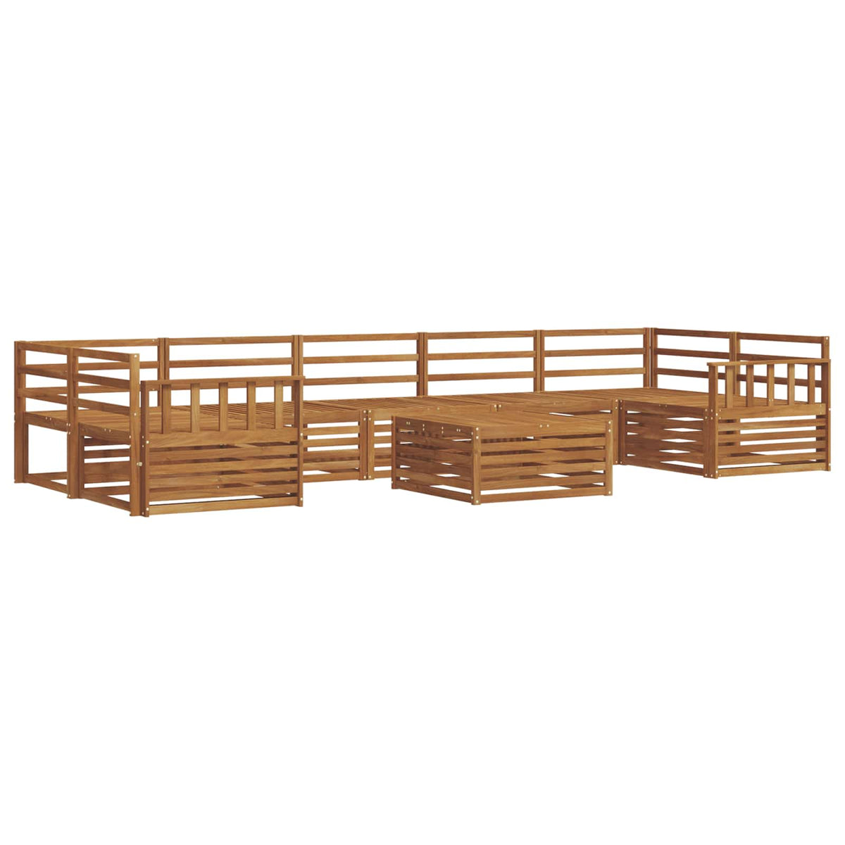 Set vanjskih sofa 8 kom. Prirodna Čvrsto drvo akacije