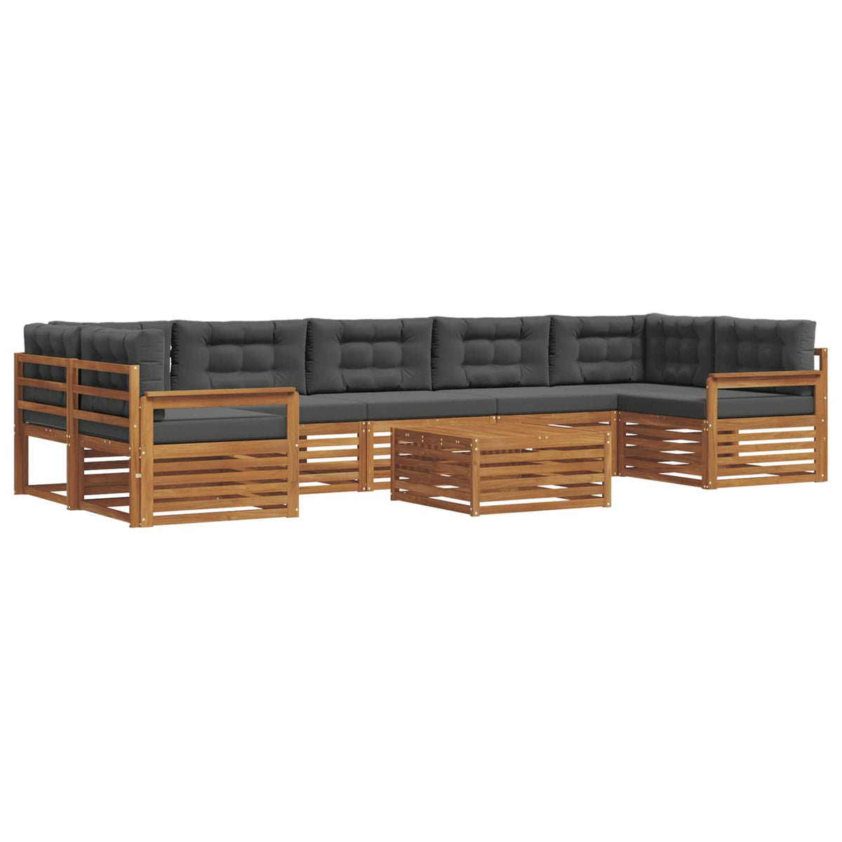 Set vanjskih sofa 8 kom. Prirodna i antracit
