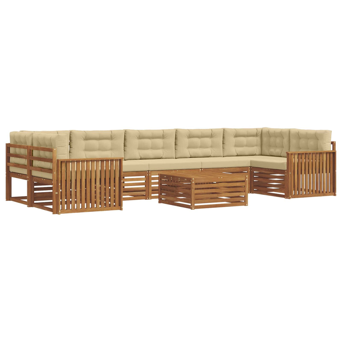 Set vanjskih sofa 8 kom. Prirodna i bež