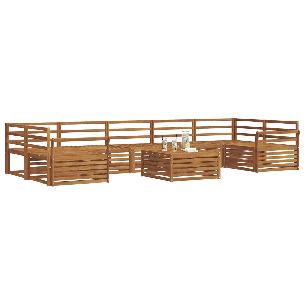 Set vanjskih sofa 8 kom. Prirodna Čvrsto drvo akacije
