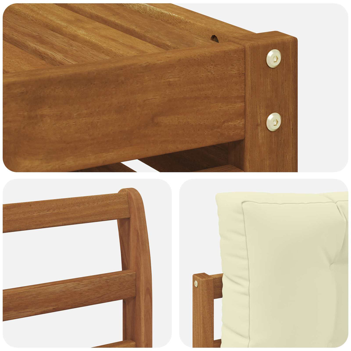 Set vanjskih sofa 8 kom. Prirodna i krem