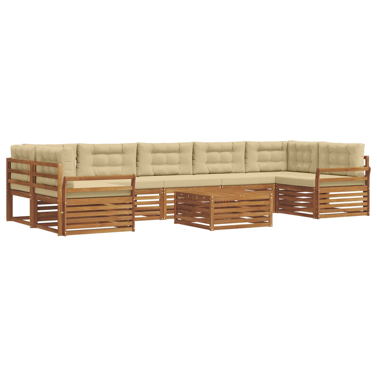 Set vanjskih sofa 8 kom. Prirodna i bež