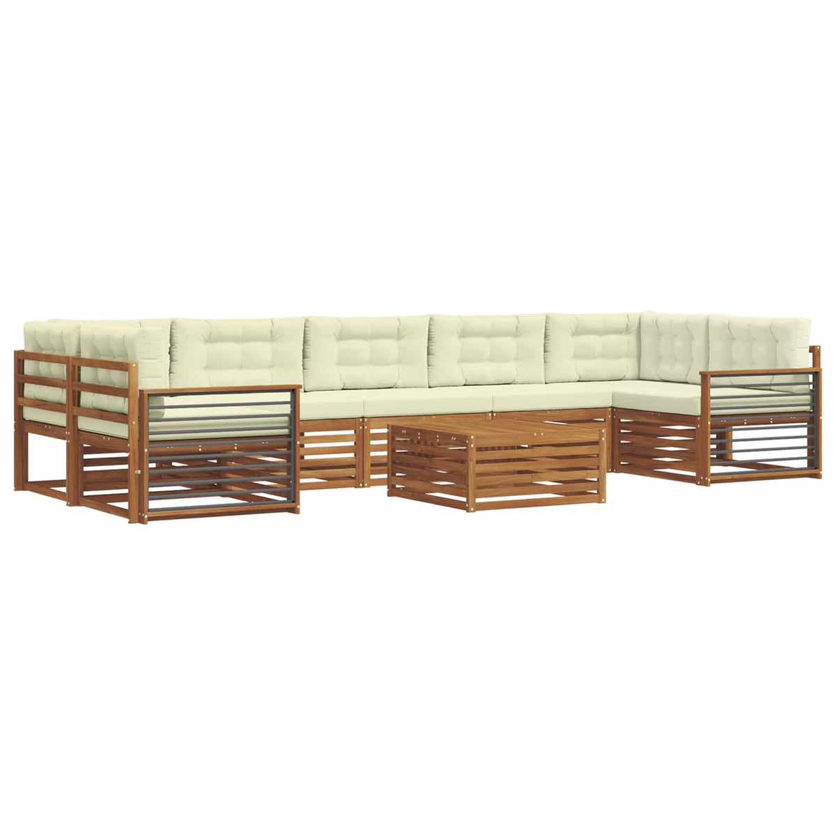 Set vanjskih sofa 8 kom. Prirodna i krem