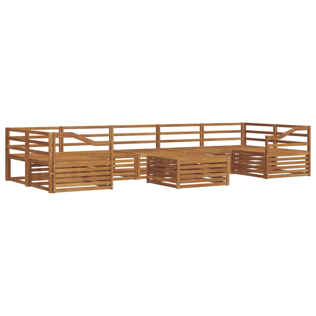Set vanjskih sofa 8 kom. Prirodna Čvrsto drvo akacije