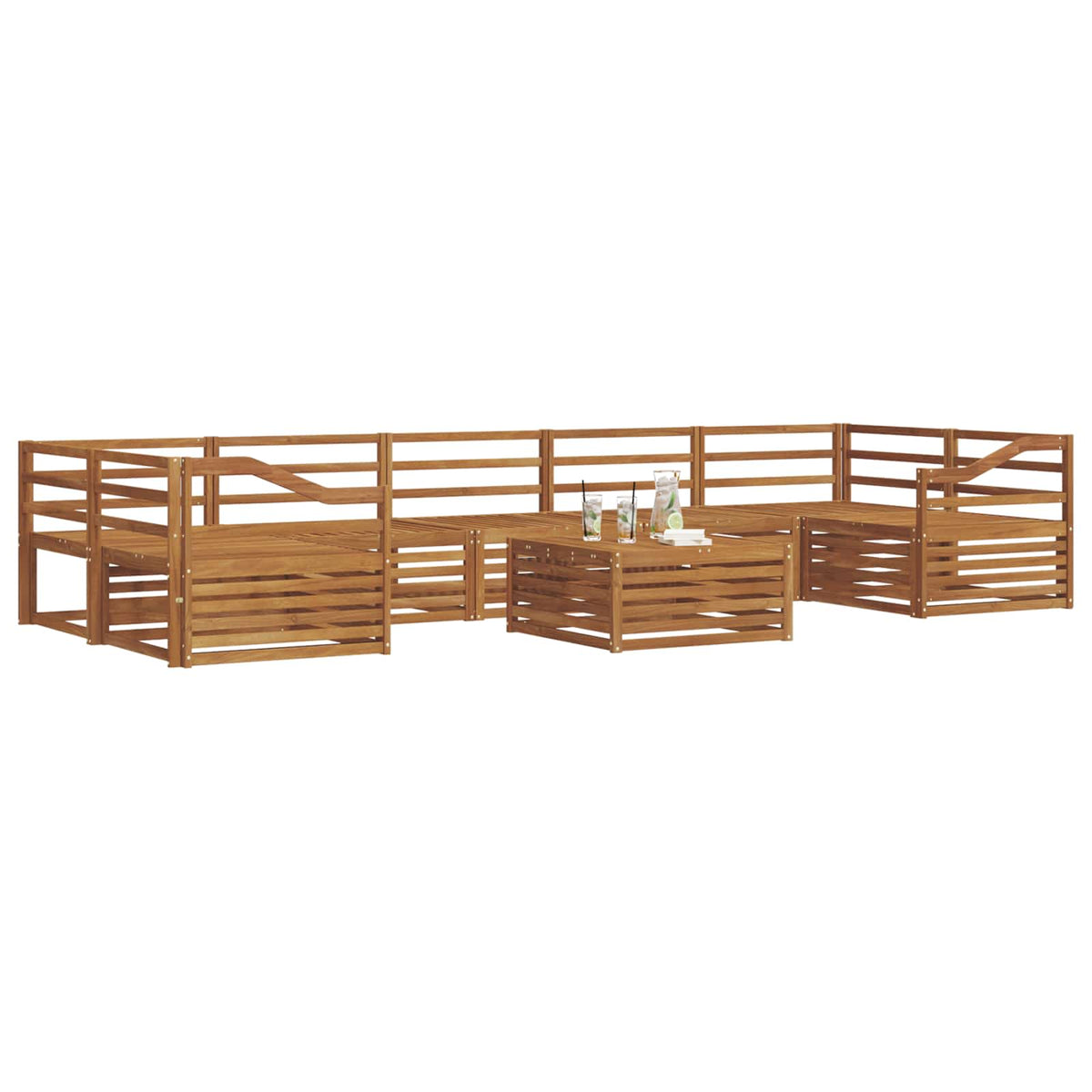 Set vanjskih sofa 8 kom. Prirodna Čvrsto drvo akacije