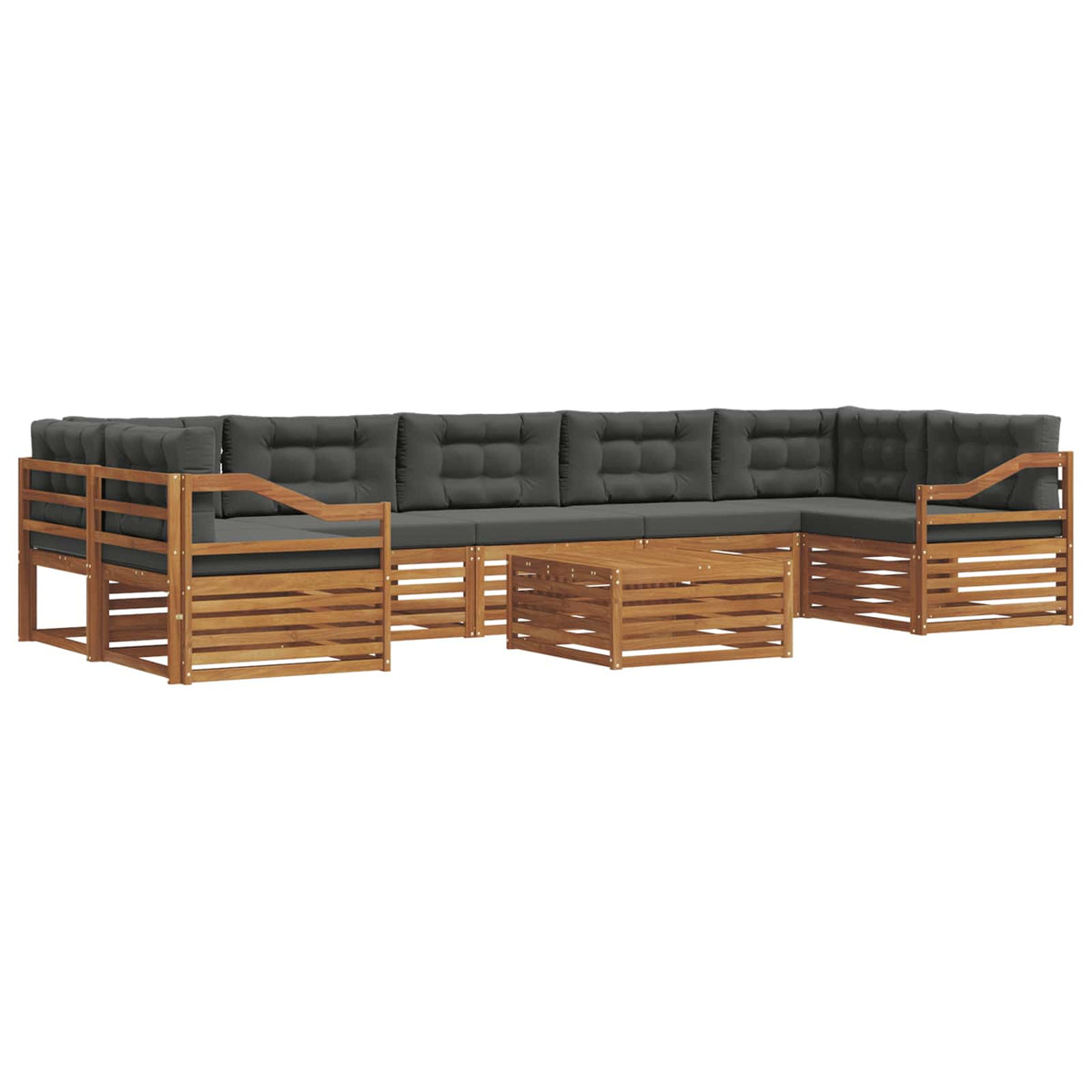 Set vanjskih sofa 8 kom. Prirodna i antracit