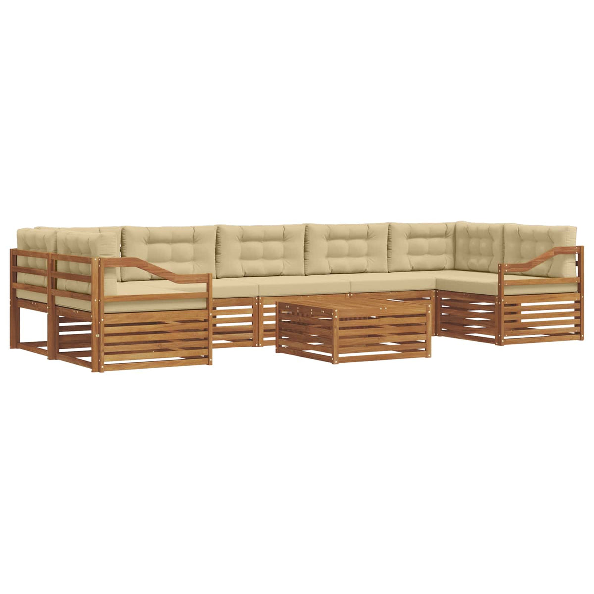 Set vanjskih sofa 8 kom. Prirodna i bež
