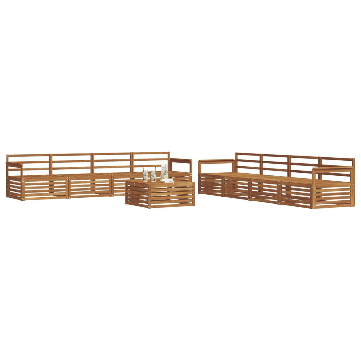 Set vanjskih sofa 9 kom. Prirodna Čvrsto drvo akacije