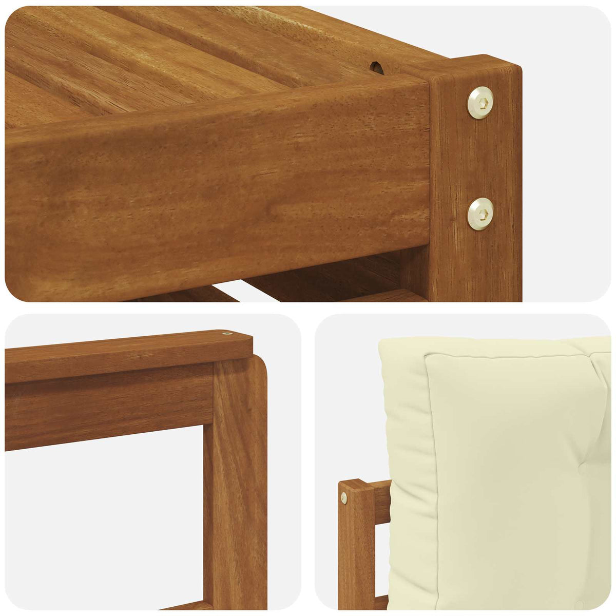 Set vanjskih sofa 9 kom. Prirodna i krem 79 x 79 x 37 cm