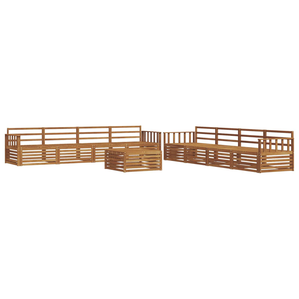 Set vanjskih sofa 9 kom. Prirodna Čvrsto drvo akacije